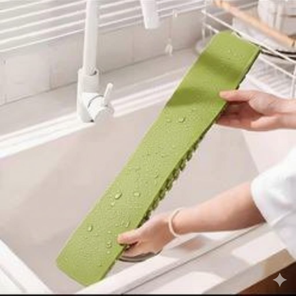 Silicone Sink Splash Guard for Kitchen – Adjustable Water Barrier with Non-Slip Suction Cup Base (Big Size)